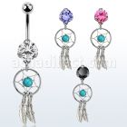 bnrz544 piercing ombligo acero quirurgico zirconia 8mm colgante atrapasuenos 38 10mm distribuidor