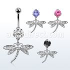bnrz566 piercing ombligo acero quirurgico zirconia 8mm colgante libelula 38 10mm venta