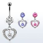 bnrz571 piercing ombligo acero quirurgico zirconia 8mm colgante zirconia redonda corazon 38 10mm distribuidor mayorista