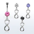 bnrz624 piercing ombligo acero quirurgico zirconia 8mm colgante horizontal liso infinito 38 10mm distribuidor mayorista