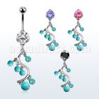 bnrz695 piercing ombligo acero quirurgico zirconia 8mm colgante vid bolas falsa turquesa 38 10mm distribuidor mayorista