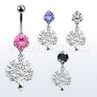 bnrz697 piercing ombligo acero quirurgico zirconia 8mm colgante arbol vida plata 38 10mm distribuidor