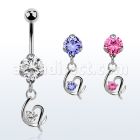 bnrz731 piercing ombligo acero quirurgico zirconia 8mm colgante corazon fantasia zirconia plata 38 10mm al por mayor