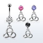 bnrz736 piercing ombligo acero quirurgico zirconia 8mm colgante liso nudo trinidad celta 38 10mm distribuidor mayorista