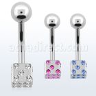 bnsdc piercing ombligo acero quirurgico bola acero 5mm dado cristal 5mm mayorista