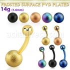 bntfo8 piercing ombligo acero quirurgico anodizado bola 8mm acero esmerilado bola 5mm acero distribuidor mayorista