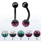 bntfr6e piercing ombligo acero quirurgico anodizado multi cristal ferido colores distribuidor mayorista