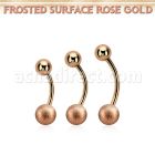 bnttfo6 piercing ombligo acero quirurgico oro rosa bola acero esmerilado 6mm bola acero liso 5mm distribuidor mayorista