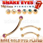 bnttj25l piercing tipo snake bite acero 316l pvd oro rosa bolas 2 5mm joya bisel distribuidor