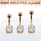 bnttrdz banana ombligo acero quirurgico oro rosa redonda zirconia redonda 7mm el engaste esta hecho laton oro rosa distribuidor