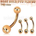 bntts banana ombligo acero 316l pvd oro rosa bolas 5mm 6mm distribuidor mayorista