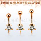 bnttstz piercing ombligo acero 316l anodizado zirconia 7mm estrella oro rosa venta