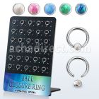 board 30 steel ball closure ring 6mm w 3mm disk with opal