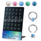 board w 30 steel ball closure ring w 4mm disk with opal