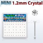 box silver nose bones w 1.2mm clear prong set crystals