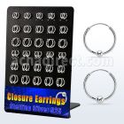 br410 display 30 pares aro bola presion plata 925 surtido bolas 3mm & 4mm 8mm 12mm distribuidor