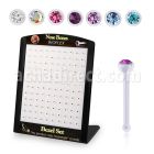 brac18 display 120 piercing nariz hueso bio flexible redonda 2mm cristal swarovski bisel distribuidor mayorista