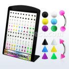 brbjmx1 display 60 bananas ceja acero quirurgico bolas acrilicas colores solidos 3mm 8mm distribuidor