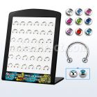 brbjmx3 display expositor 36 barbells circulares acero 316l ceja labio bolas 2 5mm joya engasada bisel 8mm mayorista