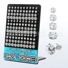 brczg display 60 pares piercings oreja plata esterlina zirconia claras redondas 5mm 8mm al por mayor