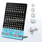 brczs display 60 pares piercings oreja plata esterlina zirconia claras redondas 2mm 5mm mayorista