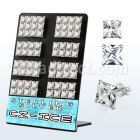 brczsq9 display 36 pares piercings oreja plata esterlina zirconia cuadradas claras 9mm 10mm al por mayor