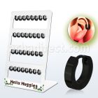 brer25 display 32 huggies helix acero quirurgico anodizado negro diametro 7mm mayorista