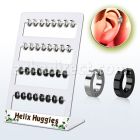 brer27 display 32 huggies helix acero brillo espejo acero quirurgico anodizado negro diametro 7mm distribuidor