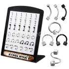 bresdi display 36 piercings ceja acero 316l acero 316l anodizado dados 3mm 8mm distribuidor mayorista