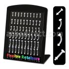 brfr display expositor 60 retenedores retainers acrilico flexible lengua labio ombligo ceja mayorista