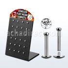 brlbfc display 24 labrets rosca interna acero quirurgico cristal plano 2 5mm desde 8mm distribuidor