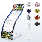 brlbi35 display 40 labrets bio flexibles transparentes zirconita redonda 2mm 8mm al por mayor