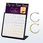 brmcln1 display 96 piercings nariz falsos clip acero 316l brillo espejo anodizado dorado diametro 8mm 10mm al por mayor