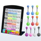 brmix21 display 40 piercings ombligo acero quirurgico bolas acrilicas pelota playa 5 8mm 10mm distribuidor