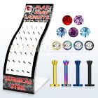 brmlb12 display 40 labret acero 316l anodizado rosca interna cristal 2 5mm 8mm distribuidor mayorista