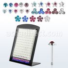 brmnb display 120 piercing nariz hueso plata esterlina 0 6mm formas cristal centro distribuidor mayorista
