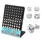 brmrdz2 display 36 pares piercings oreja plata esterlina 925 zirconia redondas claras redondas 3mm 6mm venta