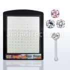 brnbczm display 120 piercings nariz hueso plata esterlina 925 0 6mm zirconia redondas 2mm distribuidor