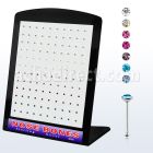 brnbm6 display 120 piercing nariz hueso plata 925 0 6mm cristal redondo 1 5mm al por mayor