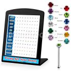 brnbpbt display 120 piercing nariz hueso plata esterlina 925 0 6mm cristal redondo 1 5mm colores nacimiento al por mayor