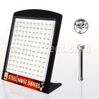 brnbsc display 120 piercing nariz hueso acero quirurgico 1mm cristal claro redondo 2mm distribuidor