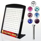 brnbsm display 120 piercings nariz acero quirurgico 1mm cristal redondo 2mm al por mayor