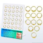 brnhm21 display 30 anillos septum falsos plata esterlina 1mm oro 18 kts disenos variados 12mm mayorista