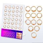 brnhm22 display 30 anillos septum falsos plata esterlina 1mm oro rosa disenos variados 12mm al por mayor