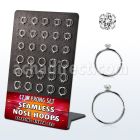 brnhm28 display 60 aro continuo nariz plata 925 0 6mm zirconia redonda 1 5mm 516 & 38 8mm & 10mm al por mayor