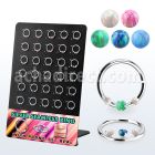 brnhm53 display 30 aro continuo plata 925 piercing septum 1mm opalo redondo 2mm centro entre opalos sinteticos 1 5mm 10mm al por mayor