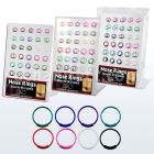 brnhp17 display 60 aros nariz continuos plata 925 0 6mm 8 diferentes colores 8mm 10mm mayorista