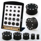 brpg207 display 20 plugs doble flare solido madera areng cristal borde mayorista