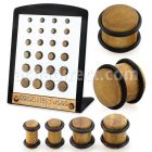 brpg219 solid teak wood plugs double rubber o rings 24pcs
