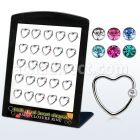 brpg233 display 25 aro bola presion corazon acero 316l bola cierre 3mm cristal bisel distribuidor mayorista